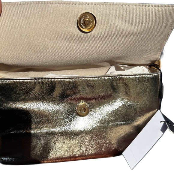 Nicole Miller Gold Crossbody Bag with Luxurious Shine - Picture 4 of 7